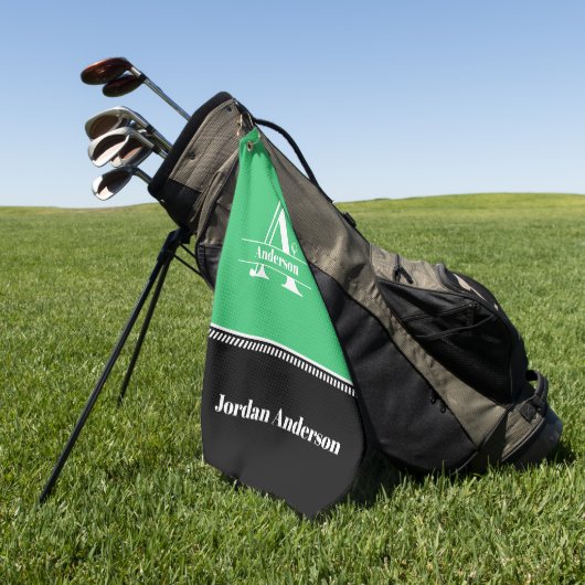 Aangepaste naam golfhanddoek (Groen)