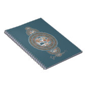 Aangepaste Naam Goud Blauwgroen Abstract Siermanda Notitieboek (Rechterzijde)