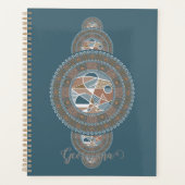 Aangepaste Naam Goud Blauwgroen Abstract Siermanda Planner (Voorkant)