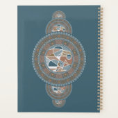 Aangepaste Naam Goud Blauwgroen Abstract Siermanda Planner (Achterkant)