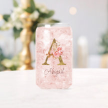 Aangepaste naam goud folie blos roze rozen letter