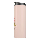Aangepaste naam goud folie blos roze rozen letter thermosbeker (Geroteerd rechts)