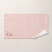 Aangepaste naam goud folie blush roze rozen letter bad handdoek (Handdoek)