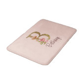Aangepaste naam goud folie blush roze rozen letter badmat (Gekanteld)