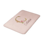 Aangepaste naam goud folie blush roze rozen letter badmat (Gekanteld)