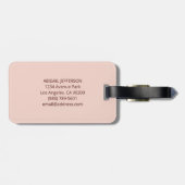 Aangepaste naam goud folie blush roze rozen letter bagagelabel (Achterkant horizontaal)