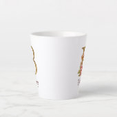 Aangepaste naam goud folie blush roze rozen letter latte mok (Voorkant)