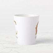 Aangepaste naam goud folie blush roze rozen letter latte mok (Voorkant)