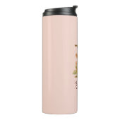 Aangepaste naam goud folie blush roze rozen letter thermosbeker (Gedraaid links)