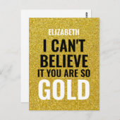 Aangepaste naam Goud Modern 50ste verjaardag Briefkaart (Voorkant / Achterkant)