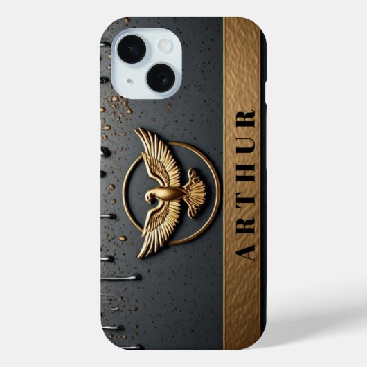 💎 Aangepaste naam Gouden Adelaar Flow Vloeibaar M Case-Mate iPhone Case (Achterkant)
