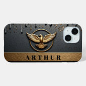 💎 Aangepaste naam Gouden Adelaar Flow Vloeibaar M Case-Mate iPhone Case (Achterkant (horizontaal))