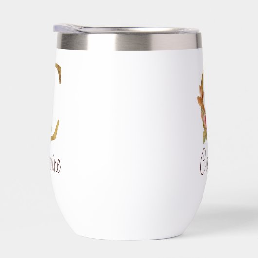 Aangepaste Naam Gouden Folie Blush Roze Rozen Lett (Rechts)