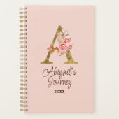 Aangepaste Naam Gouden Folie Blush Roze Rozen Lett Planner (Voorkant)