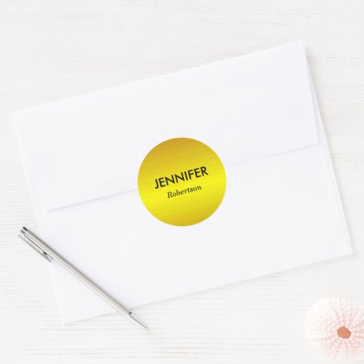 Aangepaste naam gouden gradiënt envelop afdichting ronde sticker (Envelop)
