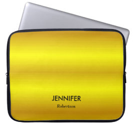 Aangepaste naam gouden verloop laptop sleeve