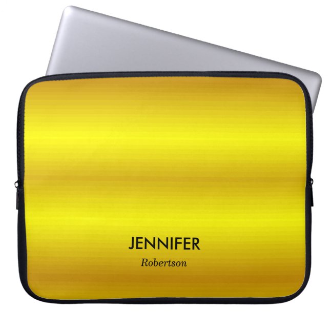 Aangepaste naam gouden verloop laptop sleeve (Voorkant)