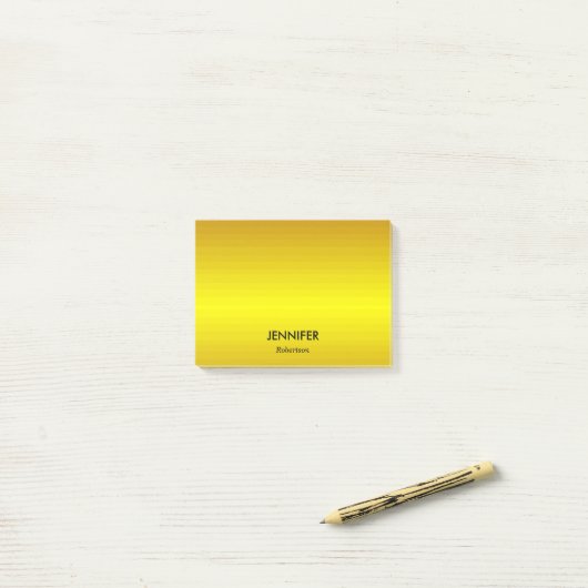 Aangepaste naam gouden verloop post-it® notes (Op bureau)