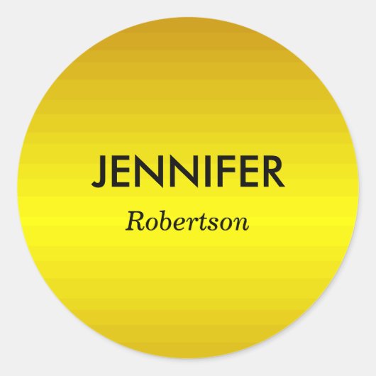 Aangepaste naam gouden verloop ronde sticker (Voorkant)