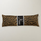 Aangepaste naam goudglitter-cheetah-druk lichaamskussen (Achterkant)