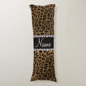Aangepaste naam goudglitter-cheetah-druk lichaamskussen (Voorkant Verticaal)