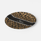 Aangepaste naam goudglitter-cheetah-druk papieren bordje (Gekanteld)