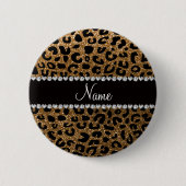 Aangepaste naam goudglitter-cheetah-druk ronde button 5,7 cm (Voorkant)