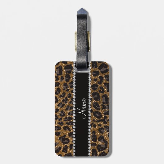 Aangepaste naam goudglittersplaat bagagelabel (Achterkant verticaal)