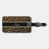 Aangepaste naam goudglittersplaat bagagelabel (Achterkant horizontaal)