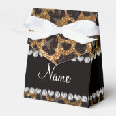 Aangepaste naam goudglittersplaat bedankdoosjes (Voorkant Zijde)