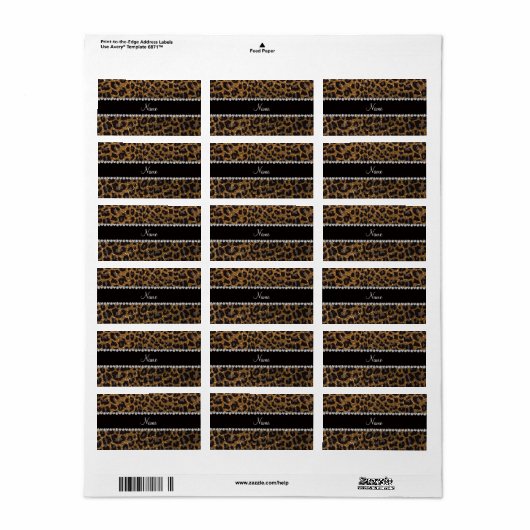 Aangepaste naam goudglittersplaat etiket (Full Sheet)