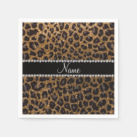 Aangepaste naam goudglittersplaat servetten (Voorkant)