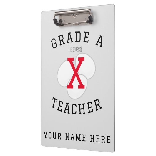 Aangepaste naam Grade A Teacher - Not Eggs - Klemb Klembord (Links)