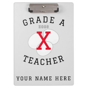 Aangepaste naam Grade A Teacher - Not Eggs - Klemb Klembord