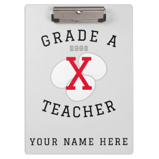 Aangepaste naam Grade A Teacher - Not Eggs - Klemb Klembord