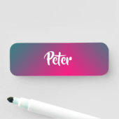 Aangepaste naam gradiënt roze en blauw naamplaatje (In situ)