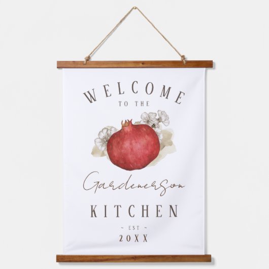 Aangepaste naam Granaatappel Fruit Kitchen Art Hangend Wandkleed (Voorkant)