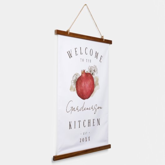 Aangepaste naam Granaatappel Fruit Kitchen Art Hangend Wandkleed (Gebogen)