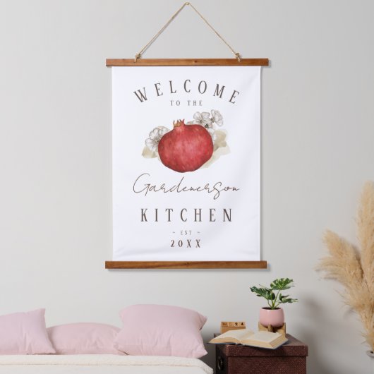 Aangepaste naam Granaatappel Fruit Kitchen Art Hangend Wandkleed (Slaapkamer)
