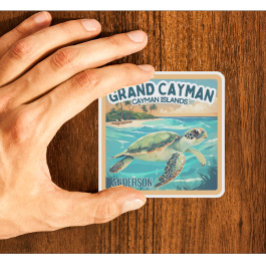Aangepaste naam Grand Cayman Islands Zee Turtle Sticker