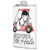 Aangepaste Naam Grappig 19e Hole Golf Theme Flamin Heupfles (Links)