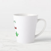 Aangepaste naam grappig denk drank kerstbomen latte mok (Rechts)
