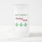 Aangepaste naam Grappig nadenken drank Kerstbomen Matglas Bierpul (Center)