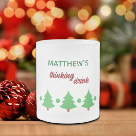 Aangepaste naam Grappig nadenkend drankje Kerstbom Matglas Koffiemok