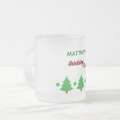 Aangepaste naam Grappig nadenkend drankje Kerstbom Matglas Koffiemok (Voorkant links)