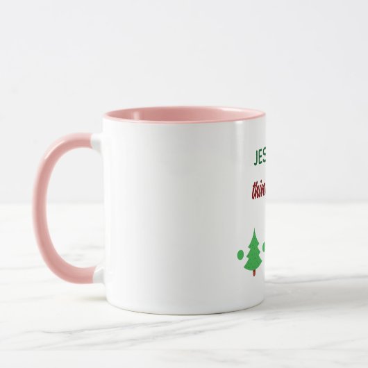 Aangepaste naam Grappig nadenkend drankje Kerstbom Mok (Links)