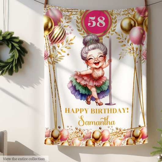 Aangepaste Naam Grappig Oma Gift Blush Gold Fleece Deken