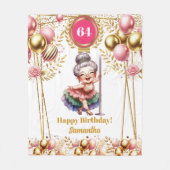 Aangepaste Naam Grappig Oma Gift Blush Gold Fleece Deken (Voorkant)