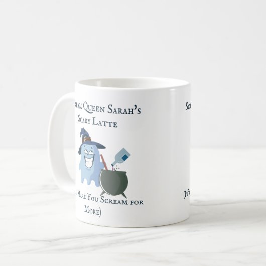Aangepaste naam grappig spook drink cadeau koffiemok (Voorkant links)