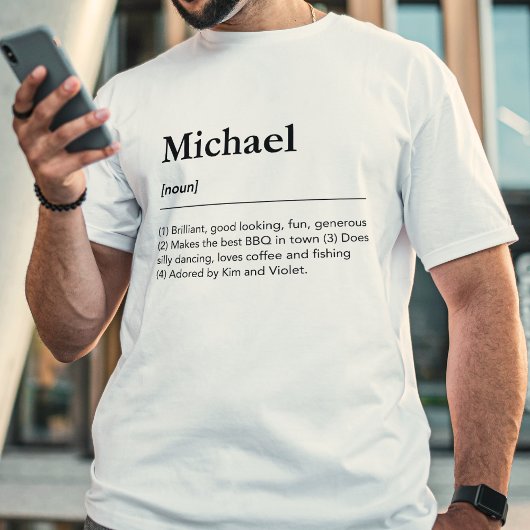Aangepaste naam grappige definitie minimalist voor t-shirt